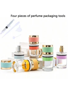 1个30ml玻璃高档香水分装瓶圆柱彩色喷雾玻璃瓶香氛喷雾瓶化妆水空瓶螺丝（颜色随机，香水分装工具四件套） - 彩色 - 查看 8