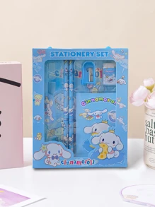Sanrio Set de caja de regalo con personaje de dibujos animados de Sanrio Hello Kitty y Kuromi, incluye lápiz, cuaderno, sacapuntas, estuche de lápices, regla y borrador, , regalos de vuelta a la escuela