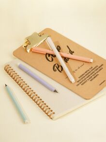 6pcs Creative Black Tech No-Need-Sharpening Everlasting Pencil, Ink-Free For Students, Drawing, School And Office Supplies (Random Color) Back To School