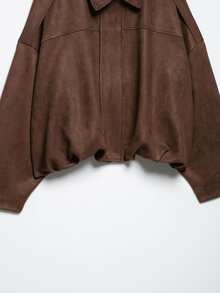 Chaqueta verde de estilo vintage casual y versátil de tela con efecto, nueva colección de otoño/invierno de Seelio