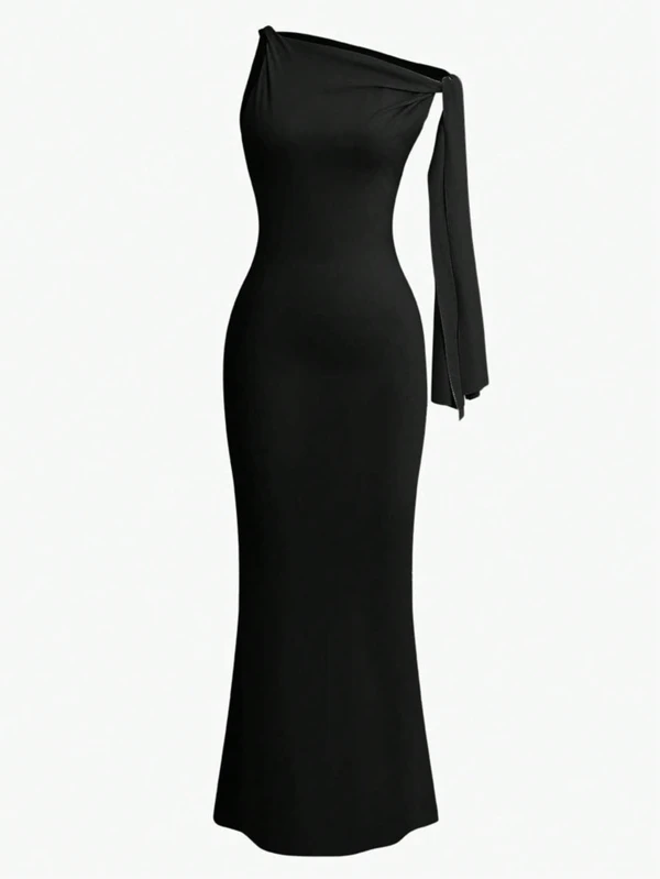 Damen Sommer Design ärmelloses Bodycon Strickkleid