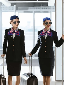 5 pièces Accessoires de costume d'hôtesse de l'air pour femmes, tenues d'hôtesse de l'air, chapeau, lunettes de soleil, foulard, gants pour Halloween