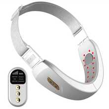 Double Chin Reducer Ems Facial Lifting Massager V-Line Lifting Belt Red Blue Light Face S Vibration Massager - 白色 - 查看 1
