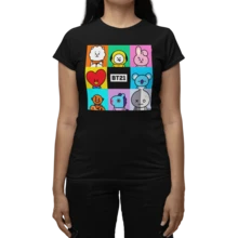 Playera B.T.S K-POP Mujer BTS02 - Negro - Ver 1