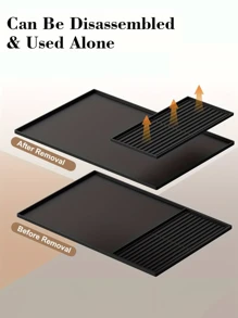 2-In-1 Silicone Coffee Mat With Raised Edges, Size 59.94x39.88cm, Designed To Protect Coffee Bar Countertops. Suitable For Coffee Machines, Espresso Machines And Saucer-Shaped Drying Mats, With Non-Slip Design And Removable Absorbent Pads, Easy To Clean, Coffee Bar Accessories Back To School