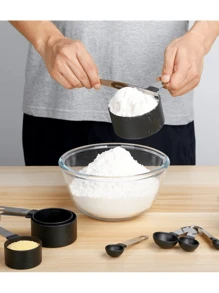 8pcs Measuring Cups & Spoons Set, Stackable Cups And Spoons, Nesting Measure Cups With Stainless Steel Handle, Kitchen Gadgets For Cooking & Baking