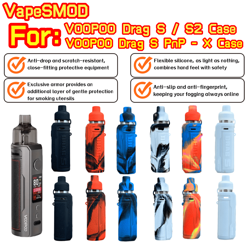 VapeSMOD VapeSMOD Silicone Protective Case For DRAG S/S2, Anti-Slip Anti-Shock Soft Silicone Cover, Precise 0.3mm Cutouts, Textured Leather Design, Lightweight
