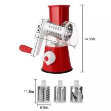 NetHong 3-In-1 Rotary Food Slicer Chopper Cheese Grater Fruit Vegetable Shredder Cutter - Red - View 8