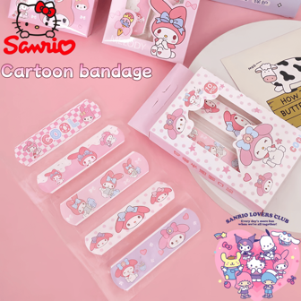 Sanrio (Box Of 10pcs / 20pcs / 30pcs) Sanrio Cute Cartoon Bandages, Sports Protective Adhesive Plasters, Cartoon Print Blister Plasters, Cartoon Print Bandages, Suitable For Multiple Age Groups, Assorted Patterns Sent Randomly