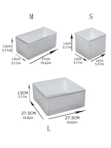 Odorless Oxford Cloth Underwear Storage Box - Foldable Drawer Storage Box, Suitable For Clothing Storage, Washable Underwear - White - View 3