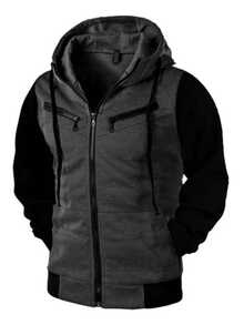 Sweatshirt Coat Cold Weather Blouse Sports Jacket Open Tracksuit - 深灰色 - 查看 1