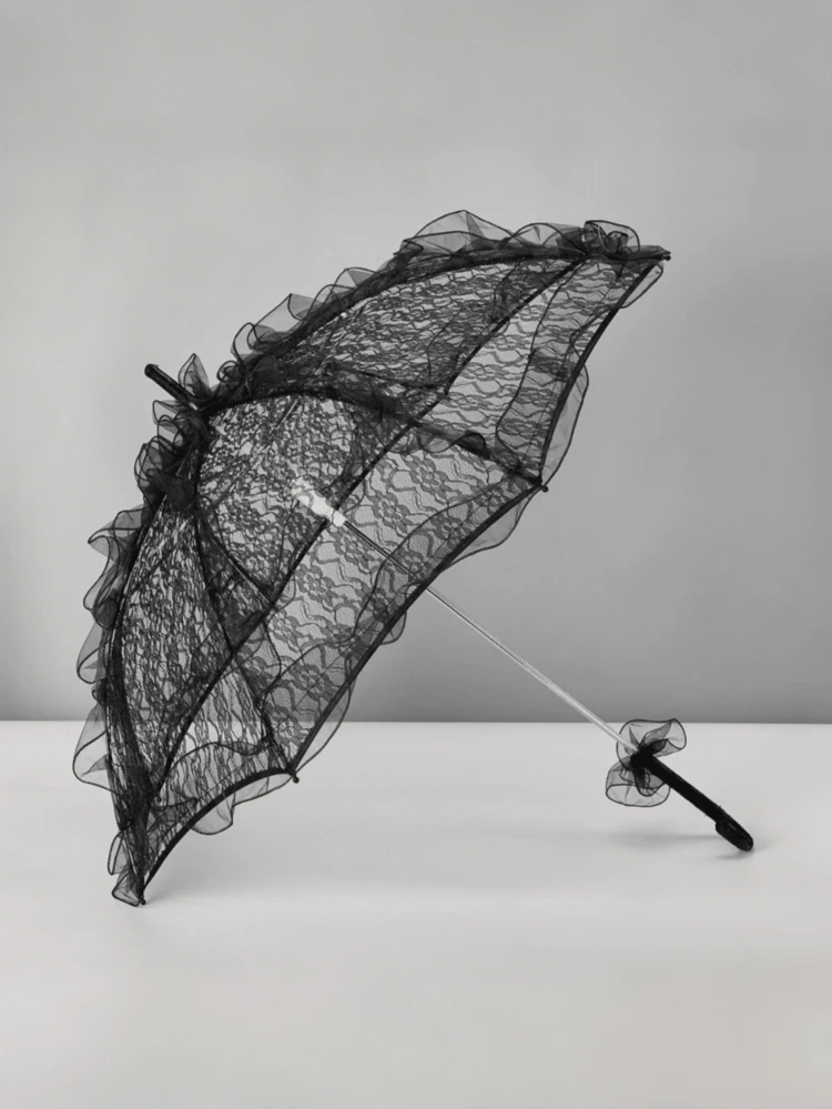 1 PIEZA Elegante paraguas blanco de encaje para boda, parasol de novia romántico de encaje, perfecto para accesorios de estudio fotográfico, ceremonia de boda, fiestas, despedida de soltera, cumpleaños, día de la madre, jardín, verano, decoración de habitación, graduación, campamento, herramientas portátiles, esenciales de verano - Multicolor - Añade 10