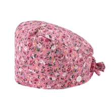 1 pieza Gorra de trabajo para mujer de poliéster con estampado geométrico, apta para médicos, enfermeras o trabajos de limpieza, práctica, antibacteriana y antipolvo, adecuada para primavera, verano, otoño e invierno