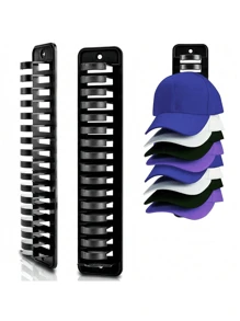 2pcs Wall Mounted Baseball Cap Storage Rack, Multi Layer Hat Organizer Holder, Holds 16 Caps, Suitable For Home, Office, Bedroom, Gender Reveal Party, Perfect For Birthdays, Weddings, Parties, The Perfect Gift For Colleagues, Friends, And Family, Back To School