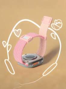 1pc Color Block Magnetic Strap Kids Watch Band Compatible With Apple Watch 38mm 40mm 41mm 42mm 44mm 45mm 46mm 49mm For Girls Boys,Sport Nylon Braided Elastic Loop Replacement Bracelets Compatible With Apple Watch Series10 9 8 7 6 5 4 3 2 1 SE Ultra1/2 For Woman Man Small Wrist