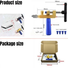 一套二合一玻璃瓷砖切割工具套装，包含手动金刚石瓷砖切割滚轮、高强度陶瓷切割器、瓷砖开槽器和建筑工具。[二合一瓷砖玻璃切割器] 集成切割刀片和破损钳，无需购买其他工具即可轻松完成项目，节省成本。 - 彩色 - 查看 3