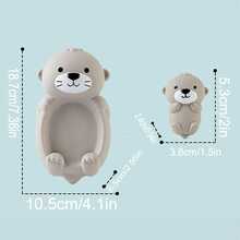 可爱的水獭沐浴玩具套装，儿童浴缸水上游乐套装篮板套件，配有强力吸盘，可牢固地粘在浴缸/泳池上。使用水獭渔网接球、漂浮和瞄准比赛，是浴室水浴缸游戏泳池派对的绝佳礼物