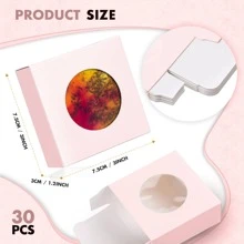 30 Pcs Foldable Kraft Paper Box With Round Clear Window Square Favor Box For Wedding Party Birthday Anniversary