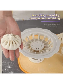 1pc Easy-To-Take-Off Non-Stick Dumpling Machine- ABS Kitchen Gadget, Making Perfect Jiaozi And Steamed Buns. - Multicolor - View 6