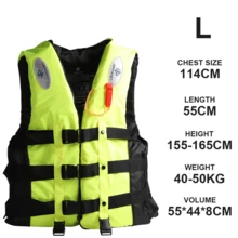 S M L XL XXL XXXLStock Adult Buoyancy Aid Sailing Kayak Boating Life Jacket Vest With A Whistle Attached - Fluorescent Green - View 5