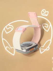 1pc Color Block Magnetic Strap Kids Watch Band Compatible With Apple Watch 38mm 40mm 41mm 42mm 44mm 45mm 46mm 49mm For Girls Boys,Sport Nylon Braided Elastic Loop Replacement Bracelets Compatible With Apple Watch Series10 9 8 7 6 5 4 3 2 1 SE Ultra1/2 For Woman Man Small Wrist