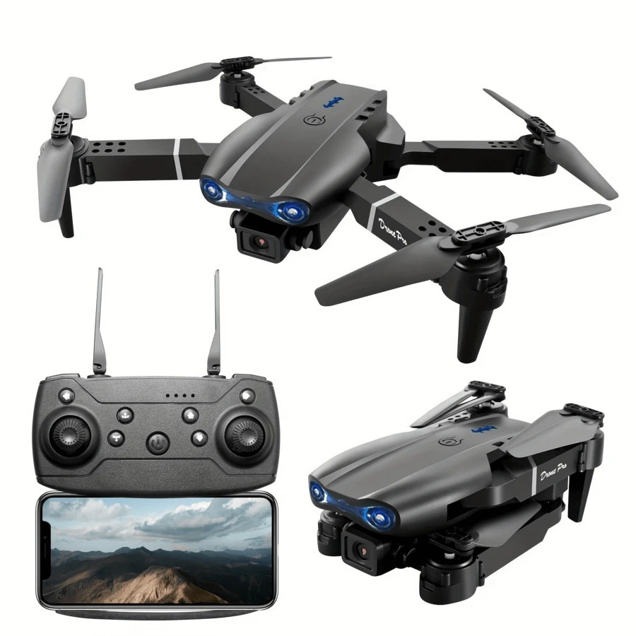 Dual-Camera E99 Drone, 1080P HD Foldable Beginner Drone For Kids And Adults. Remote-Controlled Quadcopter With Stable Hovering Capability And One-Touch Launch-The Perfect Gift For Christmas And Halloween. - 黑色 - 查看 1