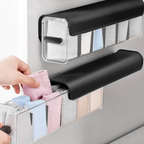 Organizador Multiuso Tipo Gaveta Transparente e Tampa Preta