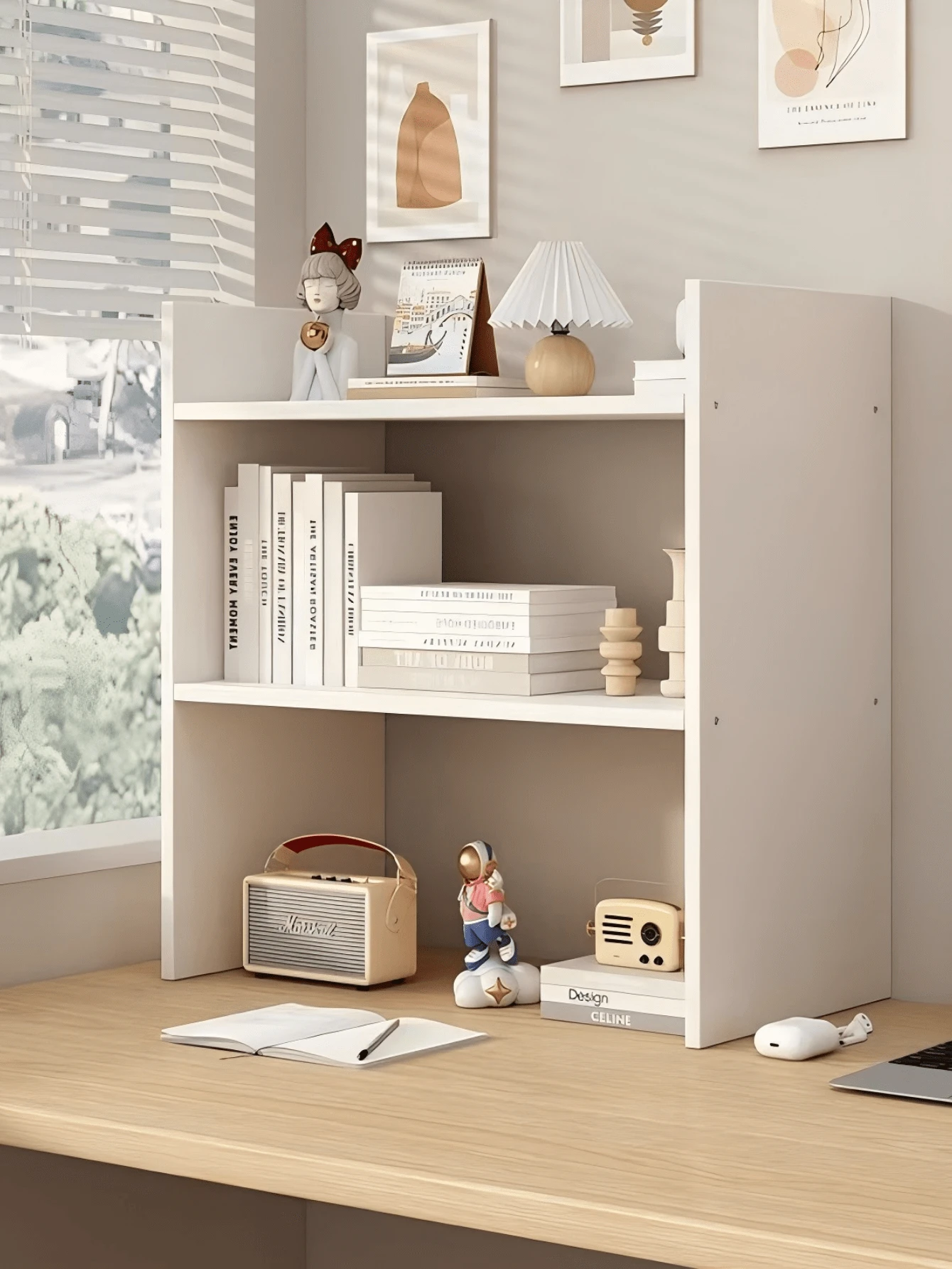 1 Stück minimalistisches nordisches Stil Desktop Lagergestell, doppellagiges/dreilagiges Bücherregal, Desktop Organisation und Lagerungstools, essenzieller Aufbewahrungsorganisator, praktisches kleines Möbelstück für Familien, zwei Farben und drei Stile