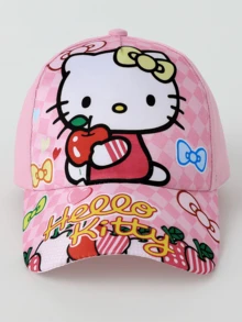 Sanrio 1 pieza Sombrero de sol rosa con lazo adorable de My Melody, suave y transpirable, esencial para vacaciones, cruceros y atuendos para viajar en coche. Gorra de béisbol blanca de Cinnamoroll para mamá y accesorios de camionero, visera de primavera para fútbol, golf, softbol y ejercicio