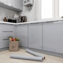 1 Rolo de Papel de Parede de Cozinha Pelado e Colado, Papel de Contato Adesivo Vinílico Resistente a Óleo e Água, Fácil de Aplicar em Bancadas e Móveis, Decalques de Parede de PVC Removíveis para Decoração de Casa e Sala, Papel de Parede, Adesivos de Parede Banheiro, Decoração de Parede, Adesivos de Parede - Cinza - Visão 3