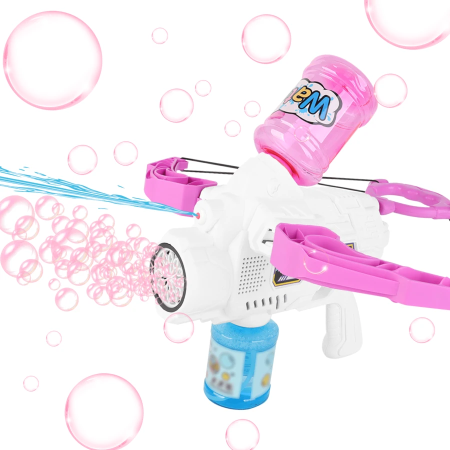 3 In 1 Bow And Arrow Bubble Machine Gun Pink - Pink - View 1