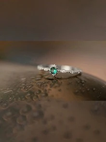 1pc 925 Sterling Silver Fashion Horse Eye Four Claw Emerald Ring Women Daily Commuter Versatile Ring Party Accessory Ladies High Quality Ring Wedding Engagement Anniversary Gifts Fine Jewelry Gift - Green Marquise Four-prong Gemstone Ring - View 11