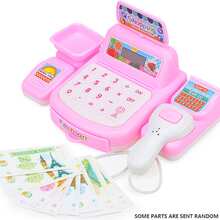 1 Set Girls Party Pretend Play Toy Set, Children Simulation Supermarket Cash Register Toy, Mini Cashier Machine, Role Play & Parent-Child Interaction Birthday Gift