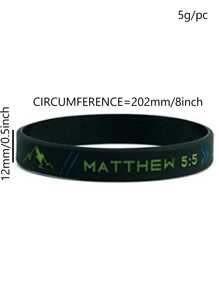 1pc/3pcs Religious Bible Verse Silicone Bracelet Rubber Wristband