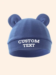 1顶定制婴儿帽，可爱耳朵设计，新生儿医院帽，男女宝宝日常佩戴，防刮保暖，四季皆宜，是定制私人礼物、返校季礼物、冬季礼物、情人节礼物的理想之选。多功能、装饰性强、字母精致、时尚、婴儿时尚、柔软舒适、色彩缤纷、可爱、独特、现代、色彩鲜艳、可爱、儿童女童服装 - 彩色 - 查看 8