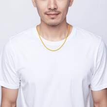 dollrinboy 1pc 18K Gold Plated Stainless Steel Rope Chain Necklace For Men And Women