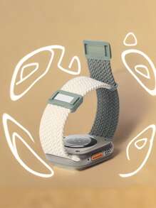 1pc Color Block Magnetic Strap Kids Watch Band Compatible With Apple Watch 38mm 40mm 41mm 42mm 44mm 45mm 46mm 49mm For Girls Boys,Sport Nylon Braided Elastic Loop Replacement Bracelets Compatible With Apple Watch Series10 9 8 7 6 5 4 3 2 1 SE Ultra1/2 For Woman Man Small Wrist