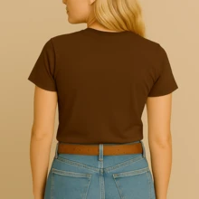 Camiseta Algodão Feminina Estamp Born Fre Expensive Modinha Gringa T-shirt Blusa Tecido Premium - Marrom - Visão 2