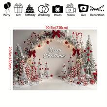 1pc Multi-Purpose Christmas Theme Backdrop Banner With Bow And Christmas Tree, Suitable For Christmas Party Decoration, Photo Booth Background, Garden Decor, Home Decor, Indoor And Outdoor Decoration