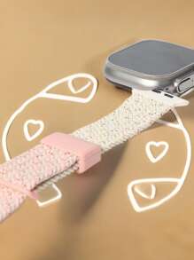 1pc Color Block Magnetic Strap Kids Watch Band Compatible With Apple Watch 38mm 40mm 41mm 42mm 44mm 45mm 46mm 49mm For Girls Boys,Sport Nylon Braided Elastic Loop Replacement Bracelets Compatible With Apple Watch Series10 9 8 7 6 5 4 3 2 1 SE Ultra1/2 For Woman Man Small Wrist