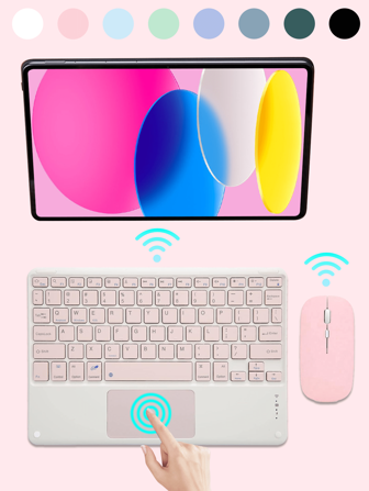 Ultra Slim Wireless Bluetooth Keyboard With Touchpad And Bluetooth Mouse, Rechargeable 10''Portable Wireless Keyboard For IPad Tablet, And IOS Android Windows Devices.Christmas Gift / Xmas Gift / New Year 2026