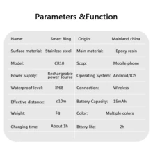 Smart Ring, Lightweight And Comfortable, Supports Multiple Sports Modes, Real-Time Recording Of Sports Data, IP68 Waterproof, Controls Photography, Equipped With A Charging Case, Unisex, Suitable For Android And IOS. - Black - View 3