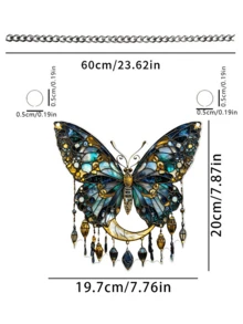 2D Bohemian Acrylic Butterfly & Feather Sun Catcher – Vibrant Colorful Dreamcatcher Wall Hanging, Perfect For Weddings, Festivals & Home Decor, No Electricity Needed, An Ideal Gift For Friends & Family - Multicolor - View 5
