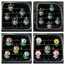 6 件套带出风口夹，汽车配件，适合男女，汽车出风口装饰 - 彩色 - 查看 1