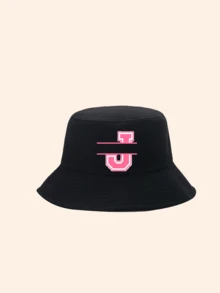 1pc Kids 26 Letter Custom Bucket Hat, Personalized Fashionable Versatile, Suitable As Gift, Fits Boys And Girls Daily Wear - Multicolor - View 22