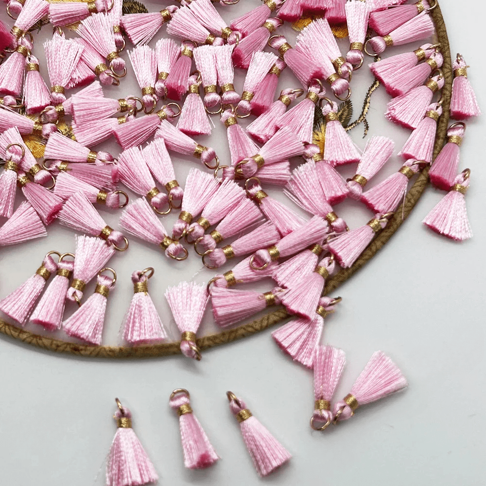 20mm Mini Metal Ring, Tassel Decorations, Tassel Pendant, Pendant, Crafts, Jewelry, Earring Accessories, Decorative Material, Bangs Decoration, DIY Handmade Jewelry, Earring Decor Material, 39 Color Options Available, Colorful Handmade Tassel Pendant With Gold Ring, Suitable For DIY Jewelry Accessories, Handicrafts, Fans, Pendant Decor, Pet Bib Decor, Gift Decor, Home Decor, Wedding Gifts, Bridal Favors, Holiday Gifts, Party Supplies