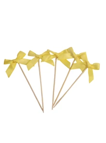 20pcs Bowknot Cake Toppers Picks Baking Cake Decorations For Party Dessert Fruit