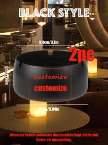Customized Stainless Steel Windproof Ashtray (1/2/10 Pcs), Personalized Ashtray, Great Gift For Men, Customized For Store, Brand, Text & Graphic Design