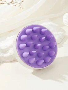 1 件头皮按摩洗发刷，硅胶洗发刷头皮清洁软浴梳美发工具、包、收纳、存储、发夹 - 米紫色 - 查看 6