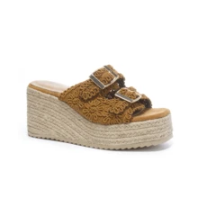 Sandales compensées au crochet Revreal – Charme bohème rustique Bohème Décontracté Loisirs Mignon Mignon Plage Mignon Élégant Élégant Resort Mode Boucle Été - Camel - Voir 4